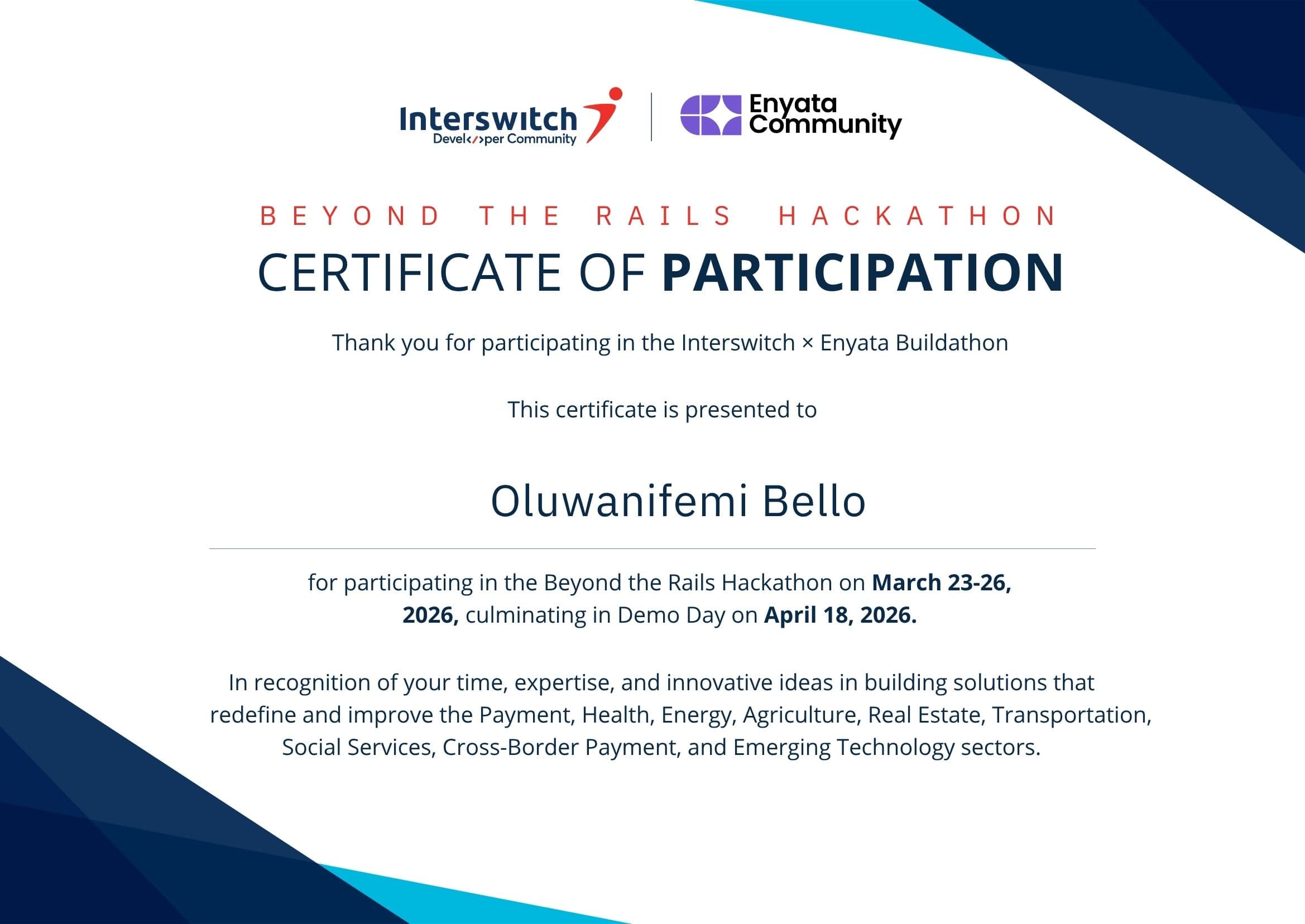 Beyond the Rails Hackathon