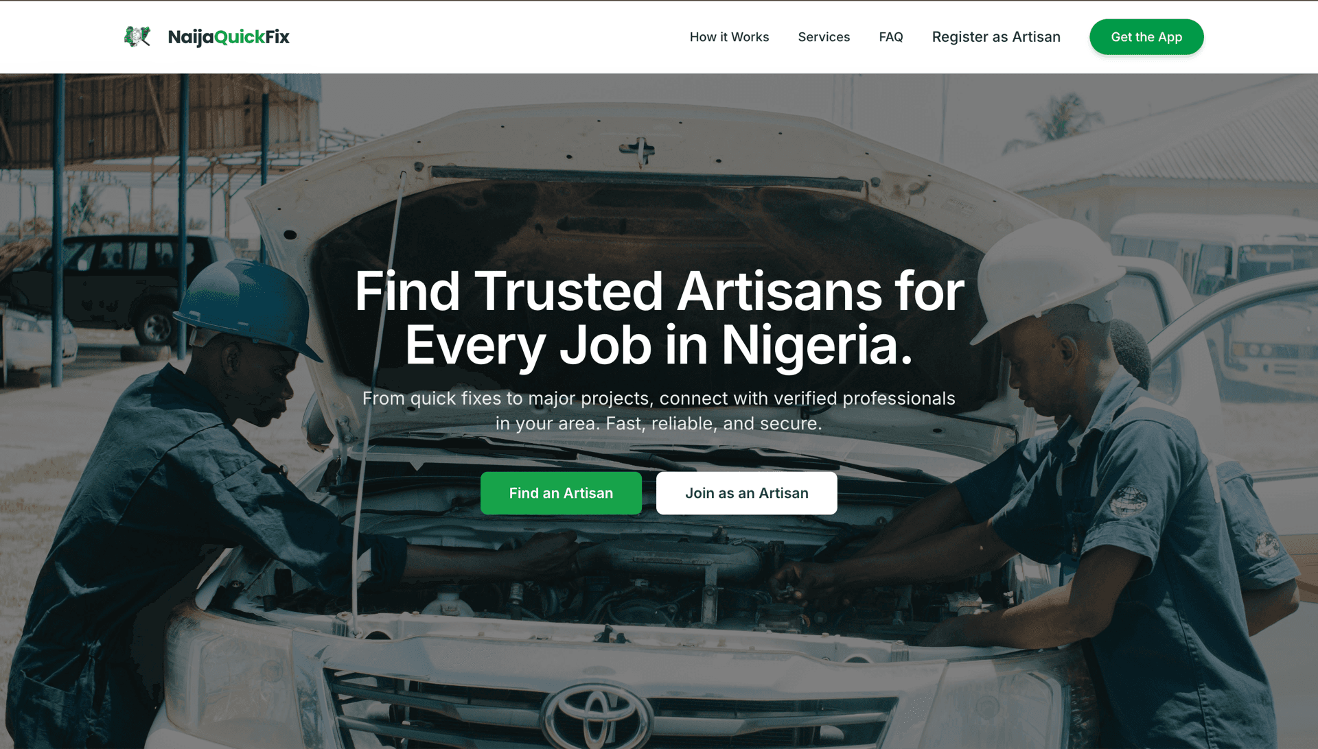 Naija Quick Fix interface showcasing AI and software engineering by Nifemi Bello
